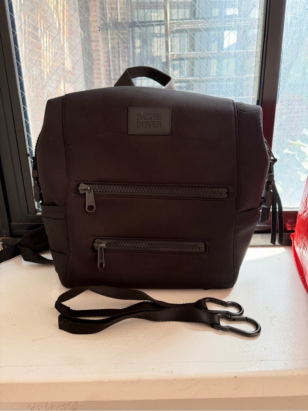 Dagne Dover Black Neoprene Backpack